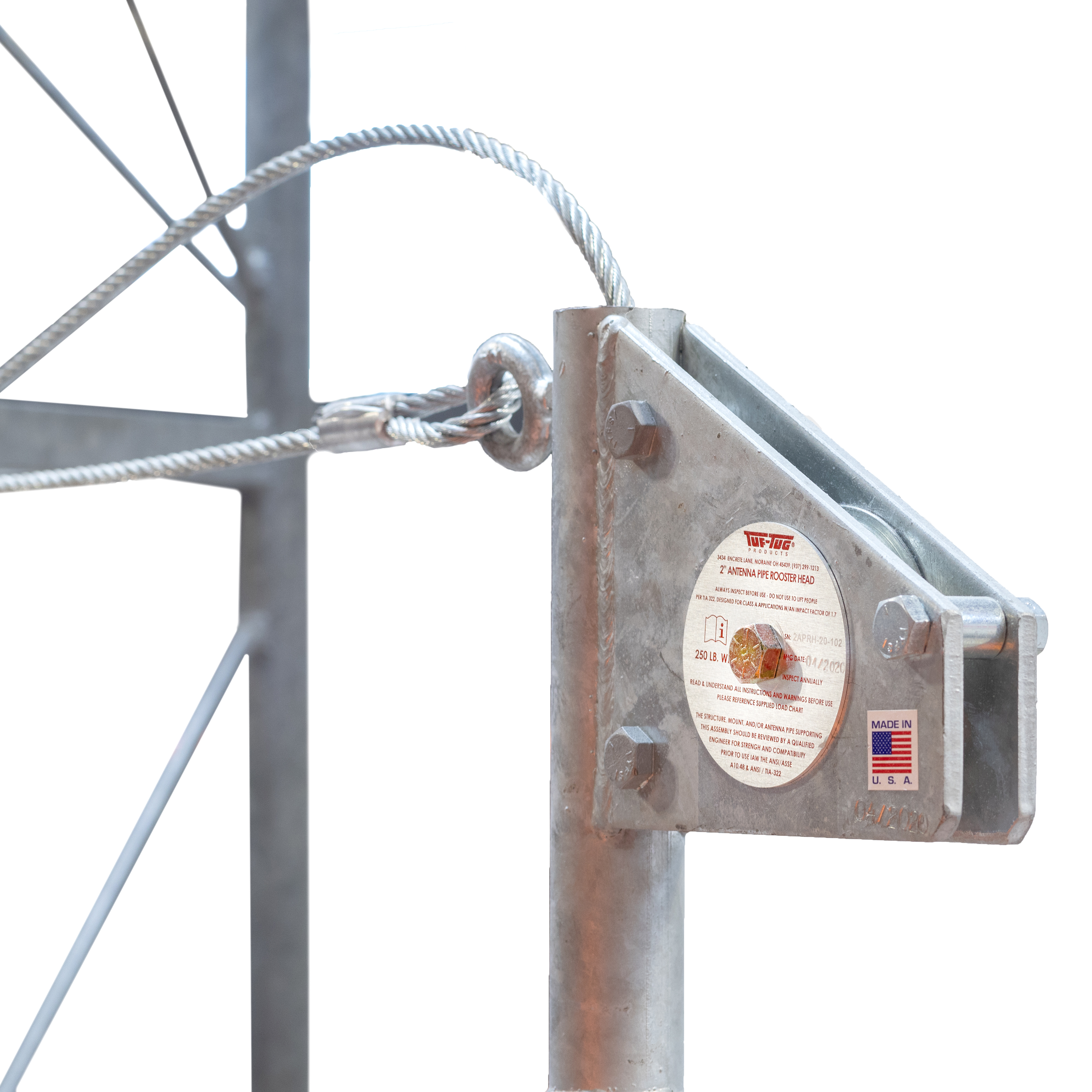Tuf-Tug DAS/LTE 2 Inch Antenna Pipe Rooster Head with Certificate from GME Supply